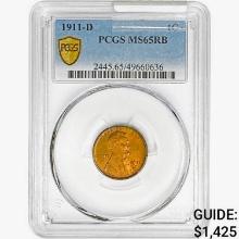 1911-D Wheat Cent PCGS MS65 RB