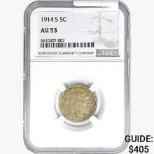 1914-S Buffalo Nickel NGC AU53