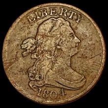 1804 Spiked Chin Draped Bust Half Cent NICELY CIRCULATED