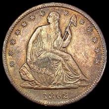 1862-S Seated Liberty Half Dollar CHOICE AU