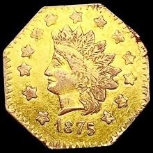 1875 BG-1127 Octagonal California Gold Dollar CLOSELY UNCIRCULATED