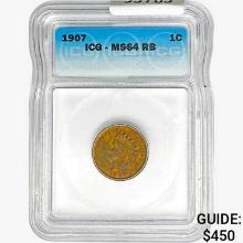 1907 Indian Head Cent ICG MS64 RB