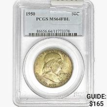 1950 Franklin Half Dollar PCGS MS64 FBL