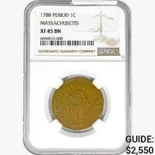 1788 Period 1C Massachusetts NGC XF45 BN