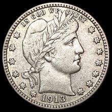 1913-D Barber Quarter CLOSELY UNCIRCULATED