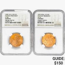 [2]1808 India 10Cash Madras Presidency NGC Genuine