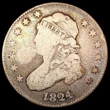 1824 Capped Bust Quarter NICELY CIRCULATED