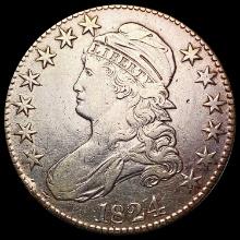 1824 Capped Bust Half Dollar NEARLY UNCIRCULATED