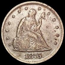 1875 Twenty Cent Piece NEARLY UNCIRCULATED