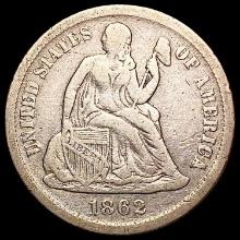 1862-S Seated Liberty Dime LIGHTLY CIRCULATED