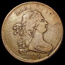 1804 Crosslet Draped Bust Half Cent NEARLY UNCIRCULATED