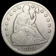 1871 Seated Liberty Dollar NICELY CIRCULATED