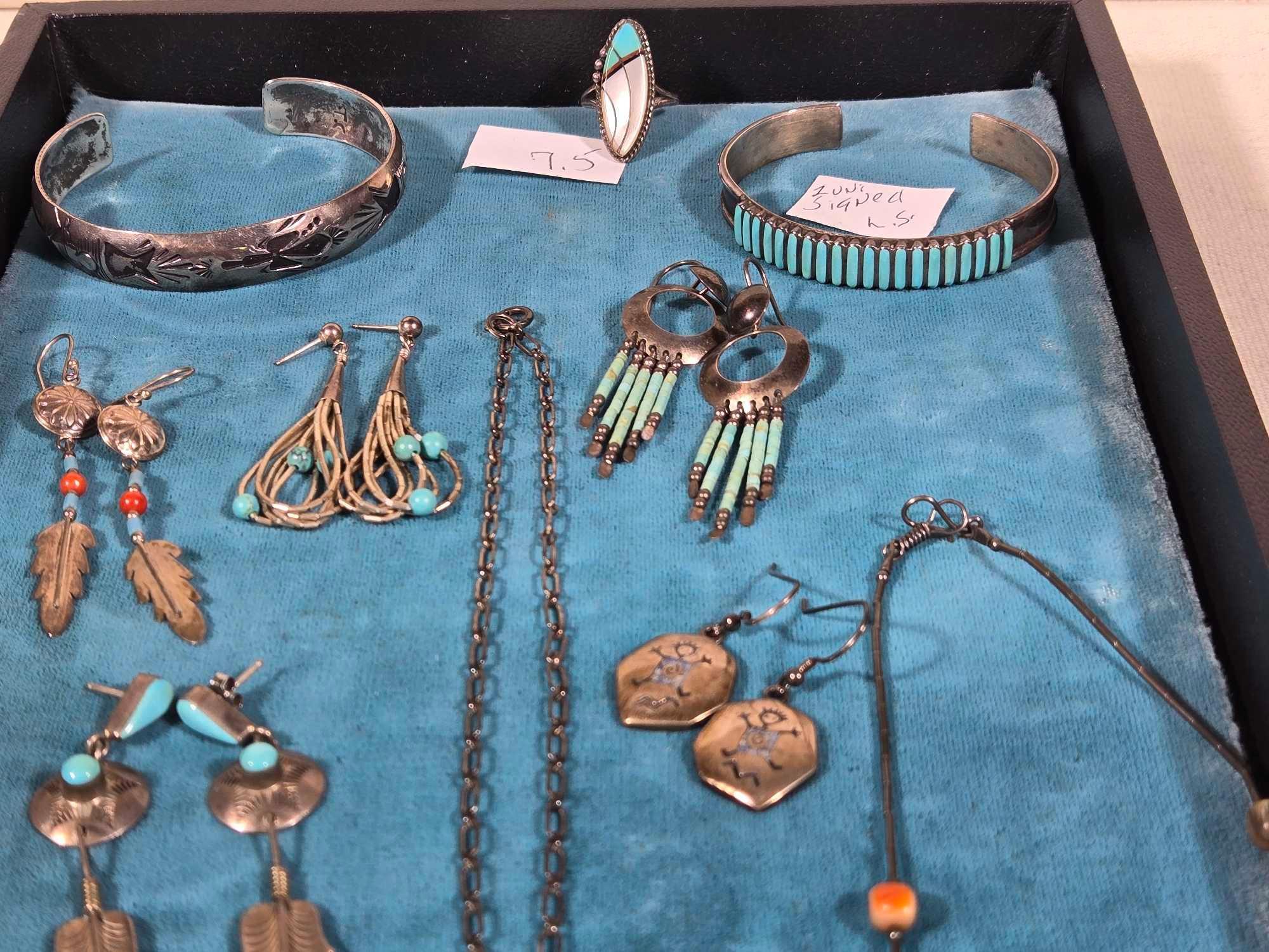 Native American Sterling Silver & Turquoise Jewelry