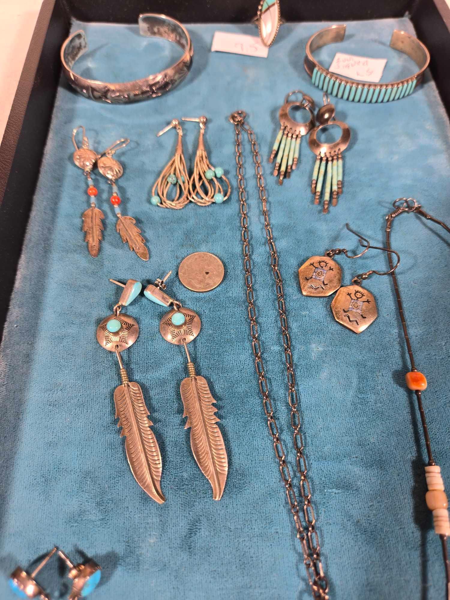 Native American Sterling Silver & Turquoise Jewelry