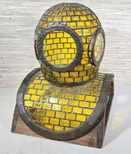 Unusual Stained Glass Diver Helmets Lamp Shade