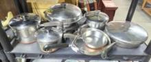7 Vintage Revere Ware Copper Bottom Pans