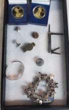 Tray Lot Of Sterling Silver Jewelry And Other