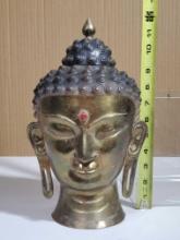 12" Bronze Buddha Head