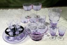 Collection of 2 Tone Pink To Purple Neodymium/Alexandrite/ Wisteria Elegant and European Glass