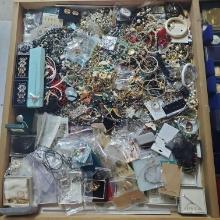 Tray Lot Of Un-Sorted Costume Jewelry