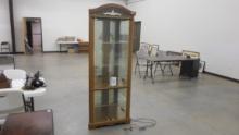 corner display case, lighted glass display case 76in tall and 22in wide