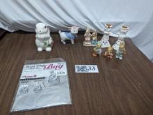 Cera,ic Lot, Bunnies, Candle Holders, etc