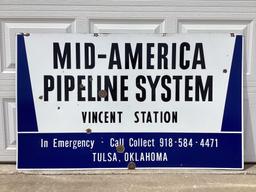 Mid-American Pipeline System Double Sided Porcelain Sign Tulsa, OK