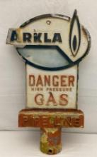 Cast Metal Arkansas/Louisiana Figural Pipeline Sign