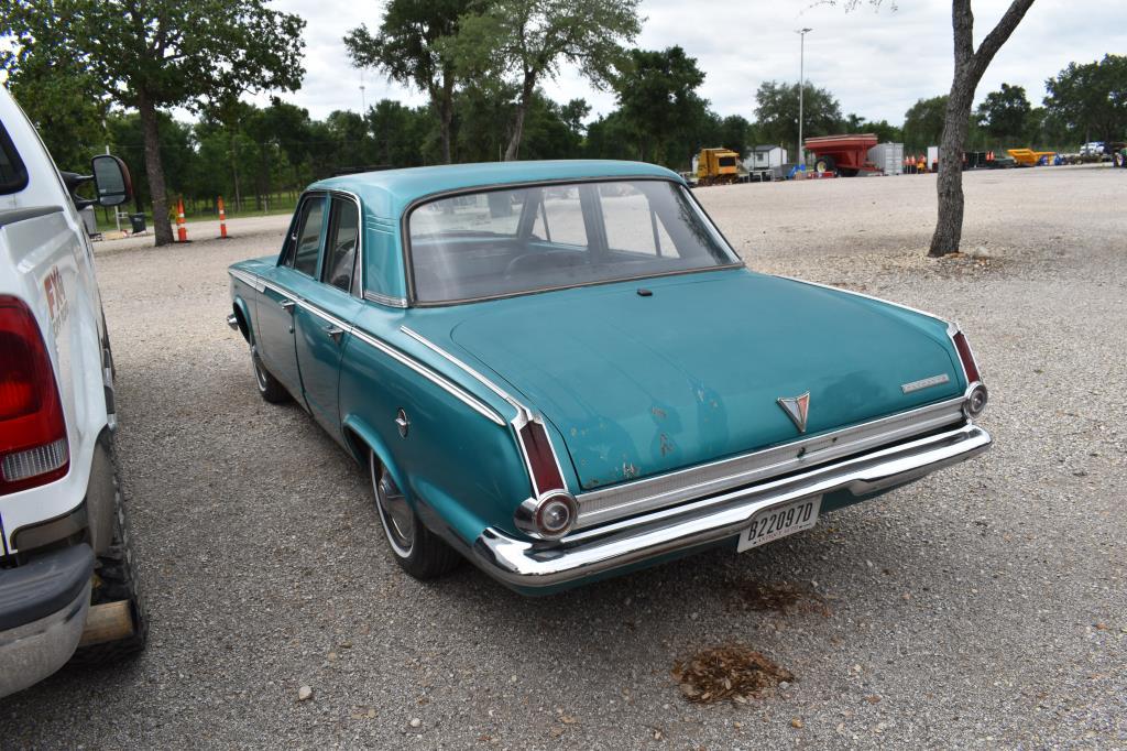 1965 PLYMOUTH VALAINT CAR (VIN # 1357191072) (BEEN RESTORED, 109 MILES ON NEW ENGINE AND 59,494 MILE