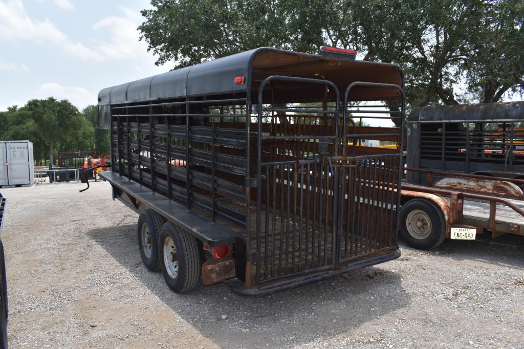 6' X 16' GOOSENECK CATTLE TRAILER (PLATE # DNGM08) (REGISTRATION PAPER ON HAND AND WILL BE MAILED CE