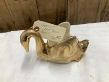 Vintage 22K Gold Swetye Swan Planter