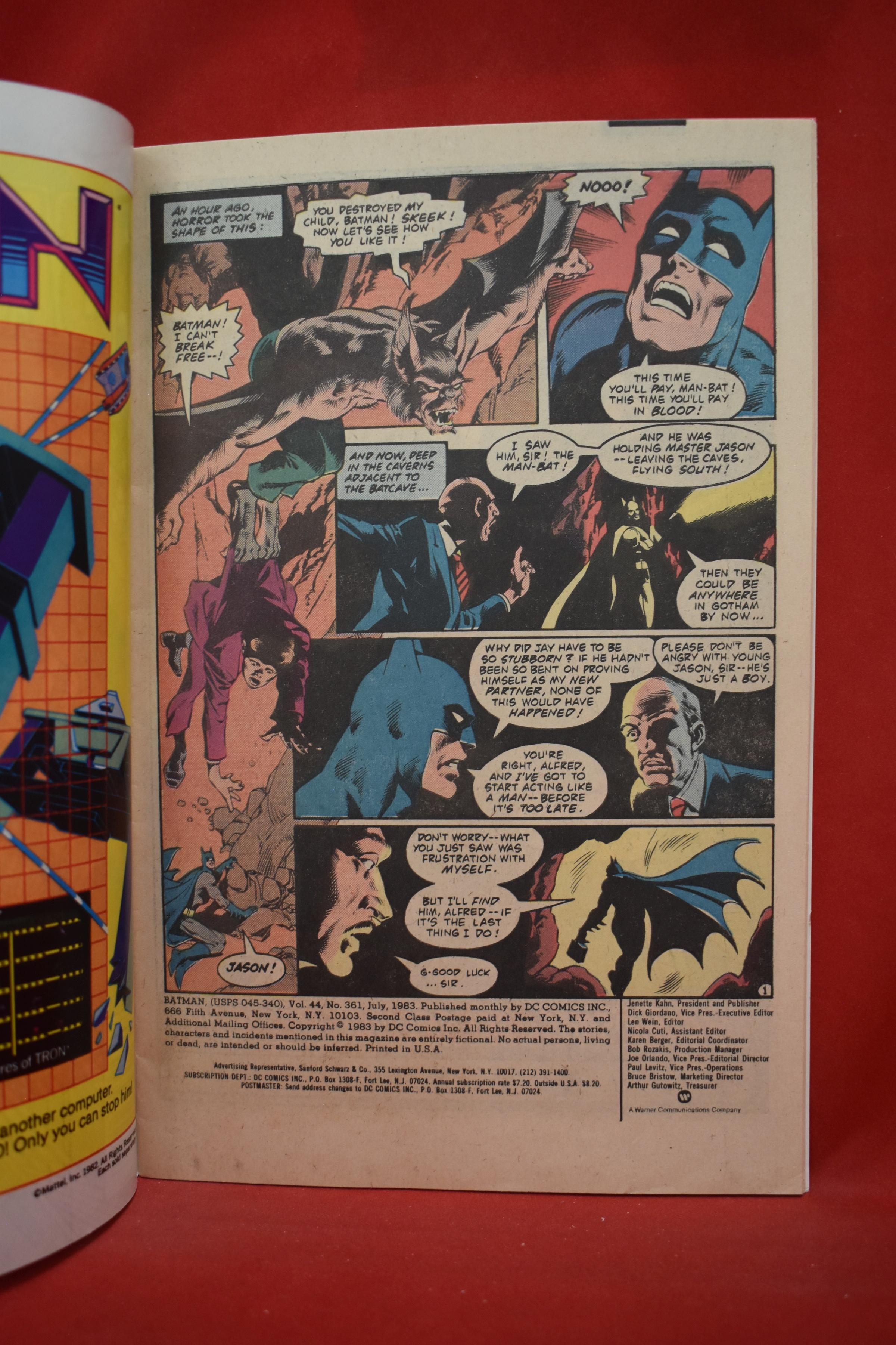 BATMAN #361 | KEY 1ST COVER APP OF JASON TODD, 2ND APP OF LT HARVEY BULLOCK - NEWSSTAND!
