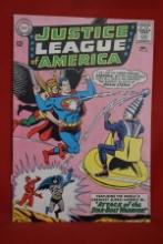 JUSTICE LEAGUE #32 | KEY 1ST APP OF BRAIN STORM - 1964! | *NICE & TIGHT, BUT BOTTOM STAPLE DETACHED