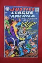 JUSTICE LEAGUE #55 | KEY 1ST SILVER AGE APP OF GOLDEN AGE ROBIN! | *SOLID - CREASING - SEE PICS*
