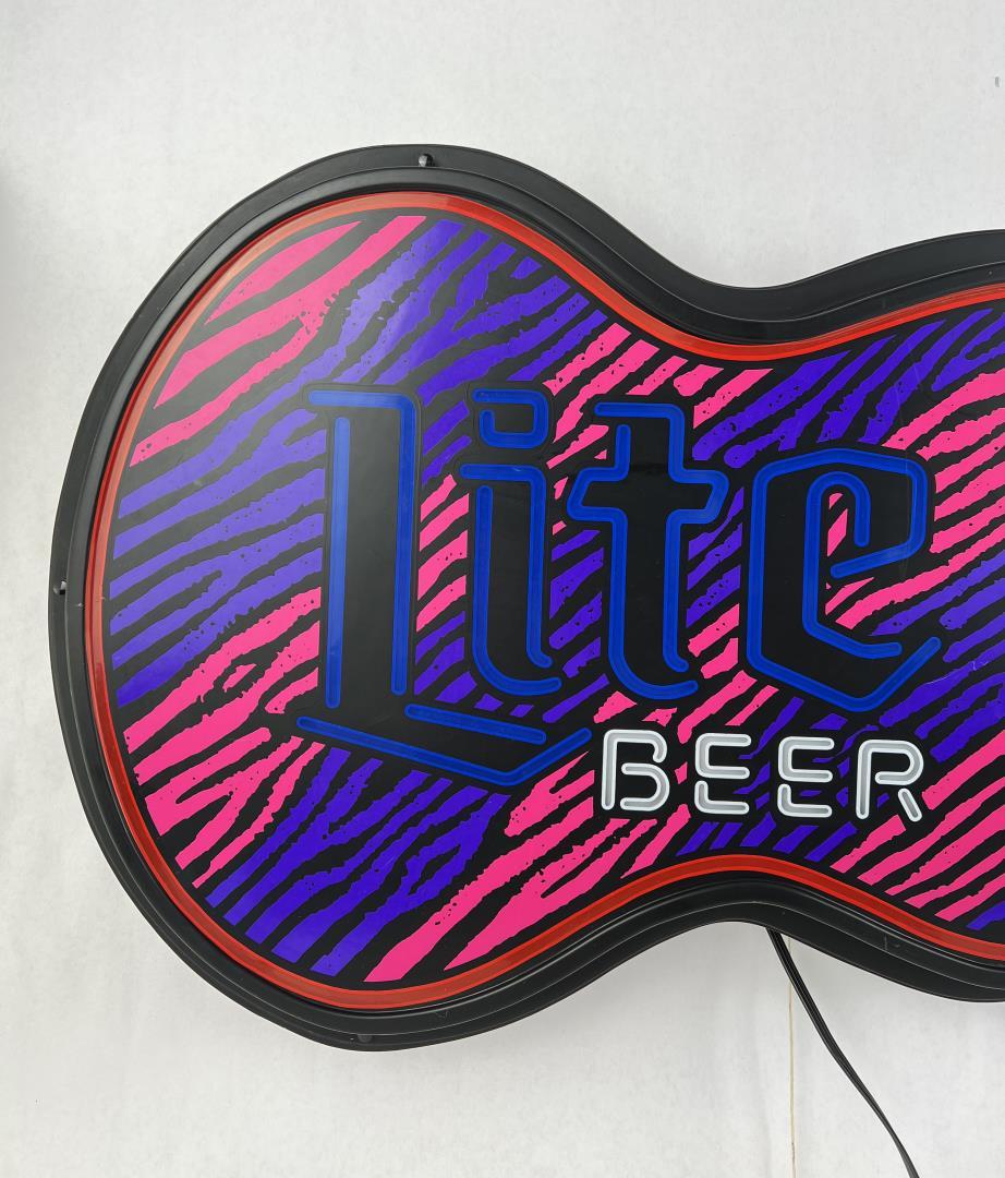 Miller Lite Beer Guitar Lighted Sign
