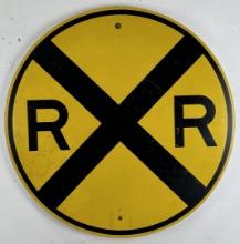 Yellow Montana Railroad Crossing Sign