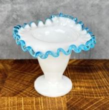 Fenton Glass Aqua Crest Vase