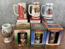 Collection of Budweiser Beer Steins
