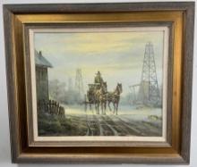 Roy (RC) Purcell Texas Oil Derrick Painting