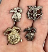 Collection of Sterling Silver Sweetheart Pins