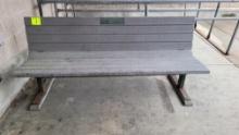 PARK BENCH MOLDED SEAT METAL HEAVY DUTY FRAME 6'