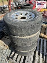 Set of 4 Multi Fit Aluminum Wheels w Tires