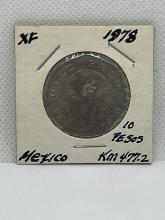 1978 Mexico Diez Pesos Coin