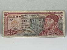Banco De Mexico S.A. Veinte Pesos Bill