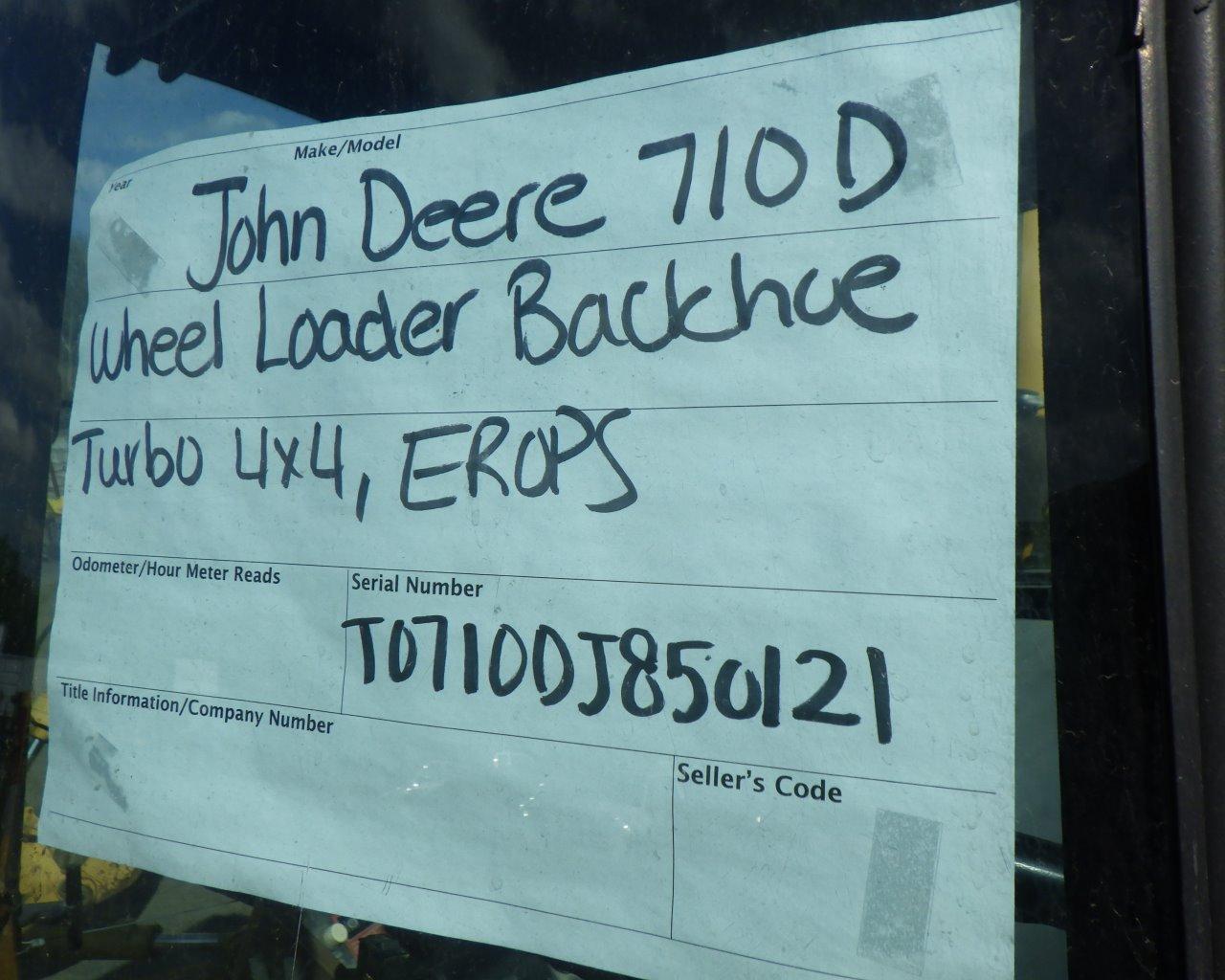 JOHN DEERE 710D Turbo Wheel Loader Backhoe   4x4 s/n:T07100J850121