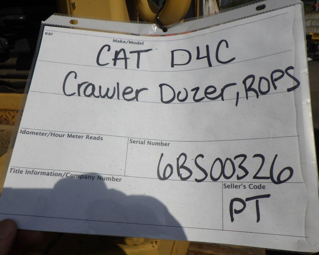 CAT D4C Crawler Dozer   ROPS s/n:6BS00326