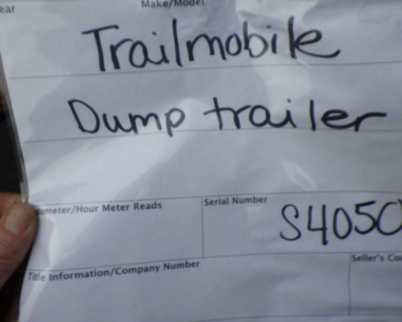 TRAILMOBILE Dump Trailer s/n:S40508