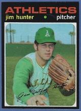 High Grade 1971 Topps #45 Jim Catfish Hunter Oakland Athletics