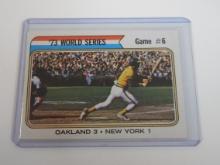 1974 TOPPS BASEBALL #477 1973 WORLD SERIES GAME 3 OAKLAND ATHLETICS