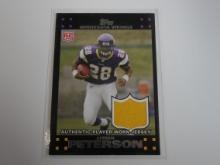 RARE 2007 TOPPS FOOTBALL ADRIAN PETERSON JERSEY ROOKIE CARD VIKINGS RC